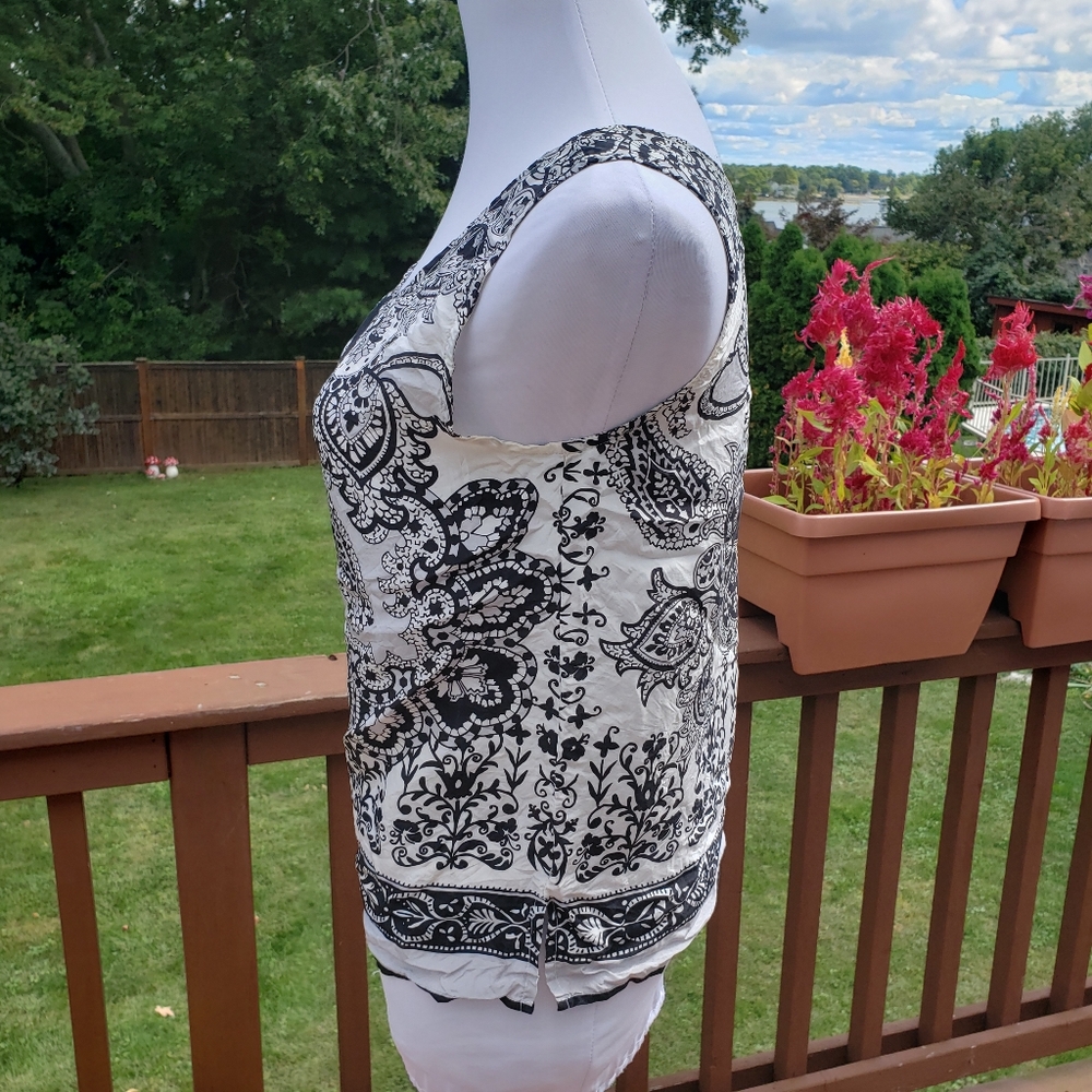 ++ SILK Pasley Black and White Cami Tank Blouse THE LTD Sz S - Picture 3 of 13